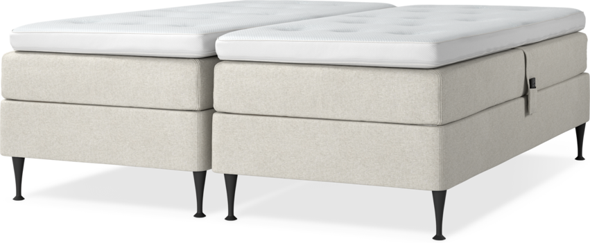 Delux Sense - Ställbar säng, dubbelsäng med bäddmadrass - Beige