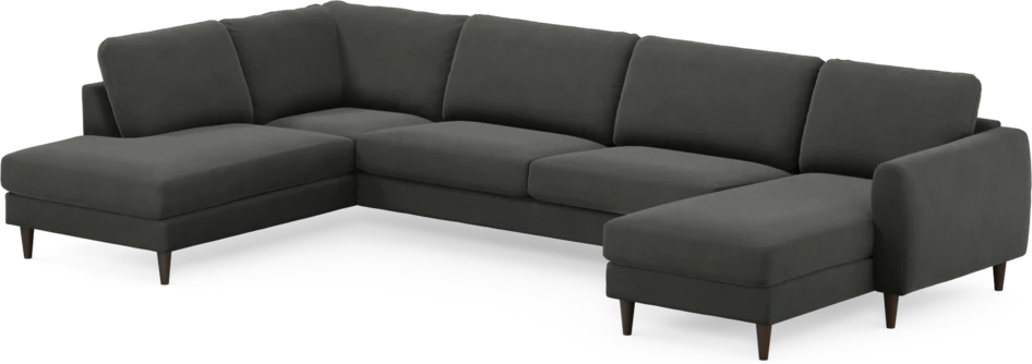 Bridge - 3-sits soffa med divan vänster och schäslong höger - Grå