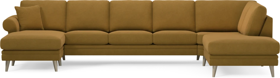 Eden - 3-sits soffa med schäslong vänster och divan höger - Gul