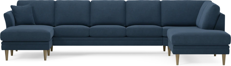Eden - 3-sits soffa med schäslong vänster och divan höger - Blå