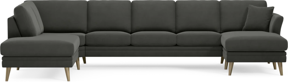 Eden - 3-sits soffa med divan vänster och schäslong höger - Grå