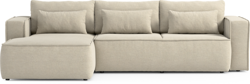 Ide - Bäddsoffa 3-sits med schäslong vänster - Beige