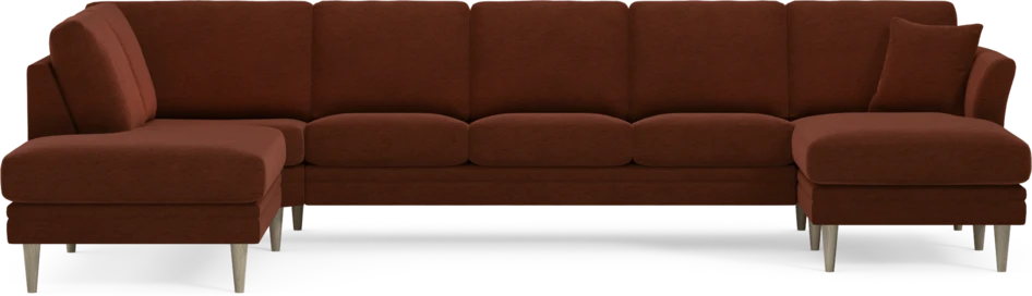 Eden - 3-sits soffa med divan vänster och schäslong höger - Orange