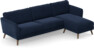 Bridge - 3-sits soffa med schäslong höger - Blå
