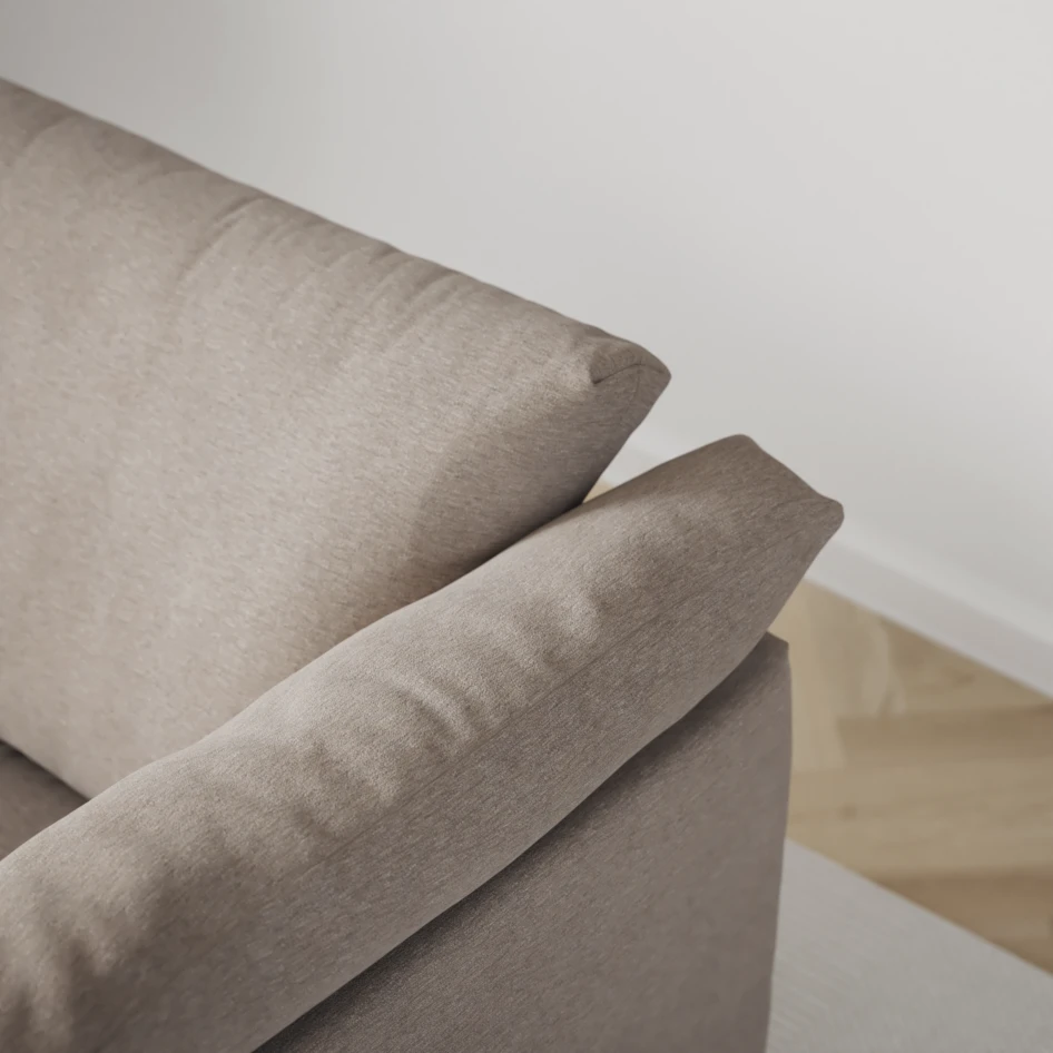 Cherrie - 4-sits soffa, hel dyna, fast klädsel - Beige
