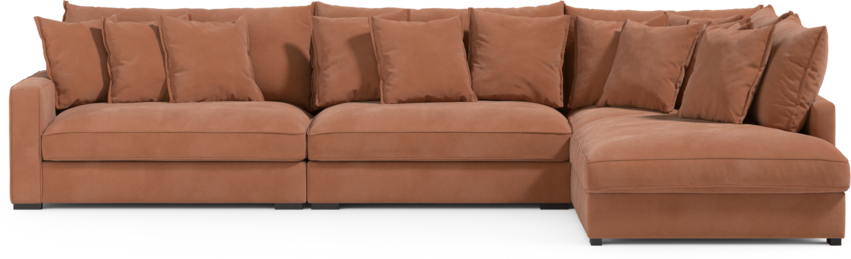 Rossi - 4-sits soffa med divan höger - Gul