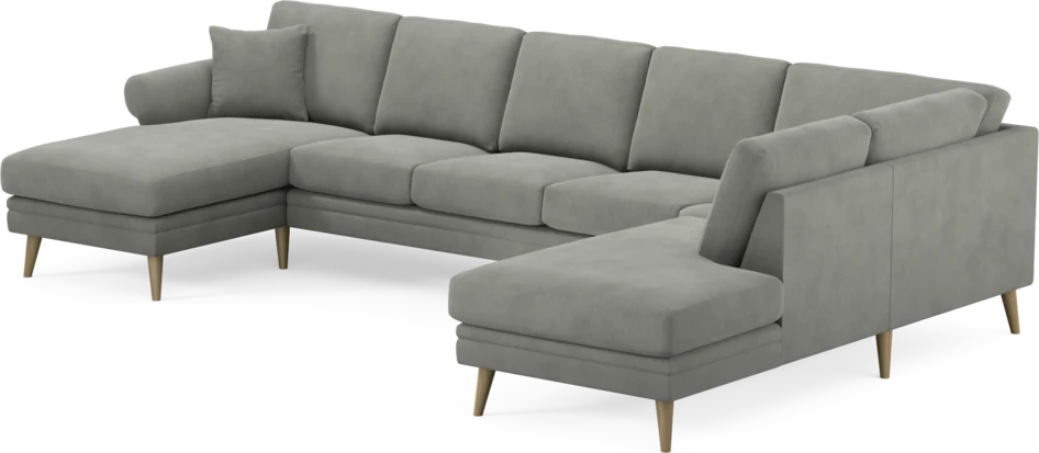 Eden - 3-sits soffa med schäslong vänster och divan höger - Grå