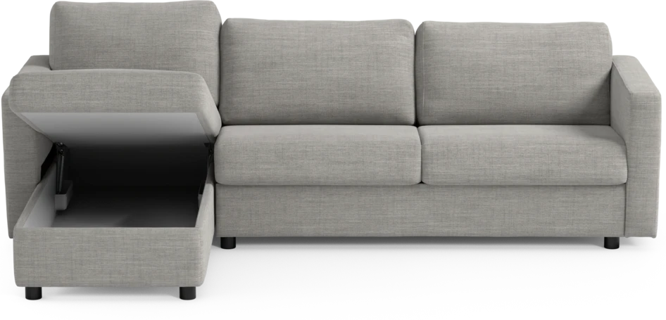 Lindö - Bäddsoffa 2,5-sits med schäslong, vändbar - Brun