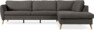 County - 2,5-sits soffa med divan höger - Brun