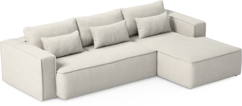 Ide - Bäddsoffa 3-sits med schäslong höger - Vit