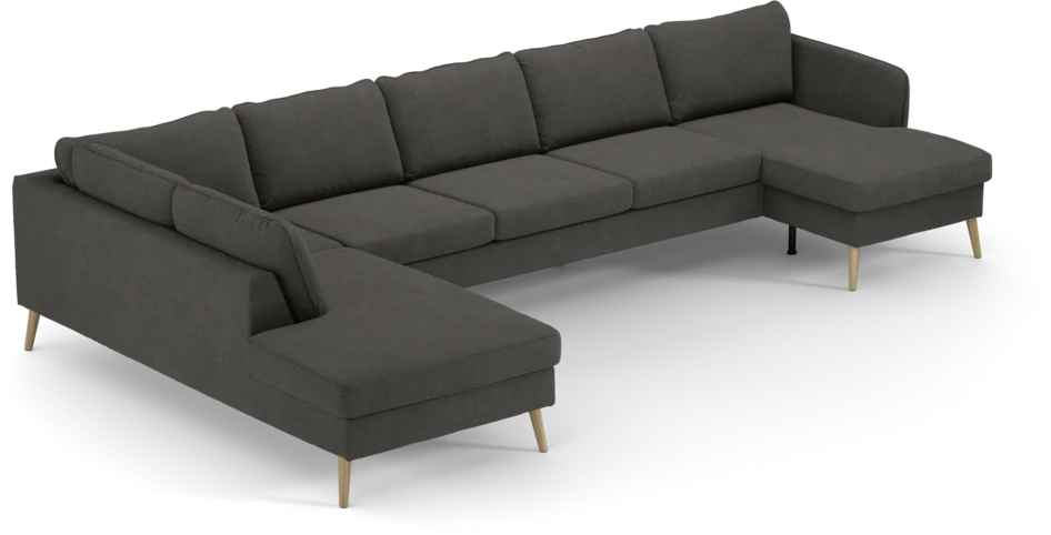 County - 4-sits soffa med divan vänster och schäslong höger - Brun