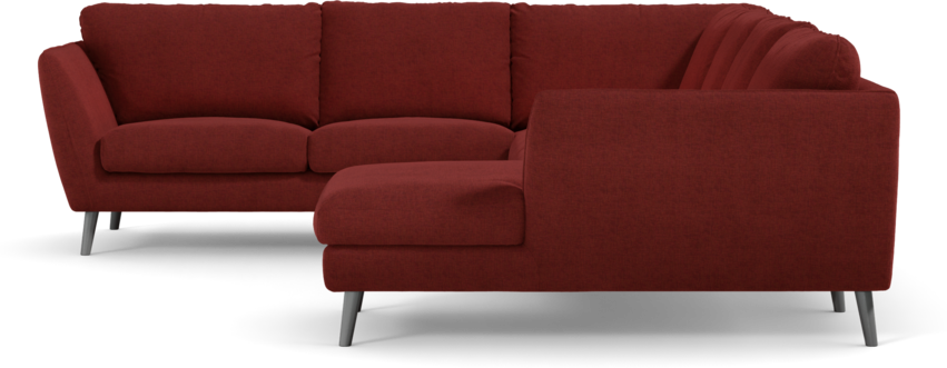 Madison Lux - Hörnsoffa med schäslong höger - Röd