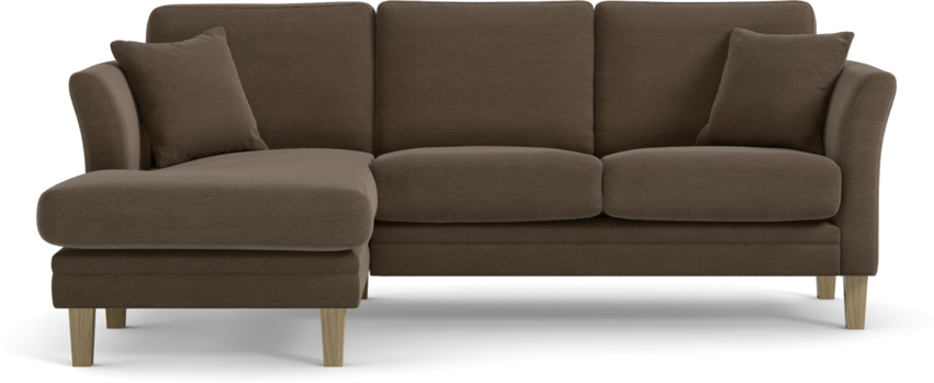 Eden - 2-sits soffa med schäslong - Brun