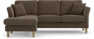 Eden - 2-sits soffa med schäslong - Brun