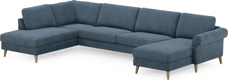 Bridge - 3-sits soffa med divan vänster och schäslong höger - Blå