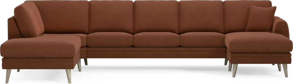 Eden - 3-sits soffa med divan vänster och schäslong höger - Orange
