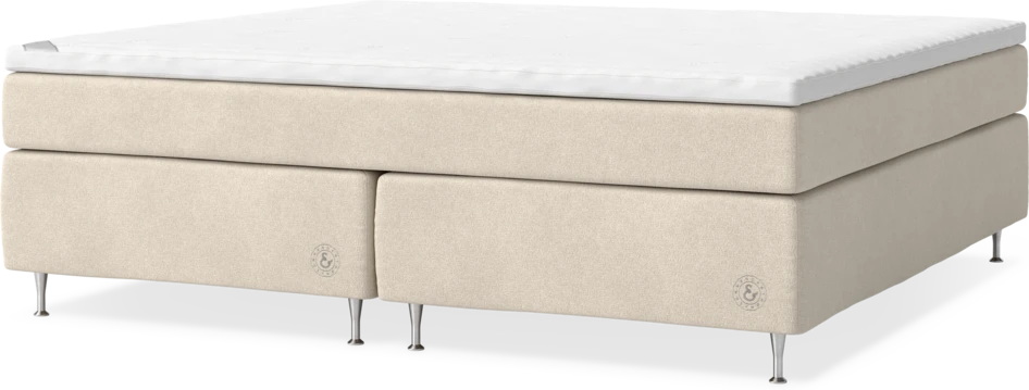 Cape Farewell Comfort - Kontinentalsäng, dubbelsäng med bäddmadrass och sängben - Beige