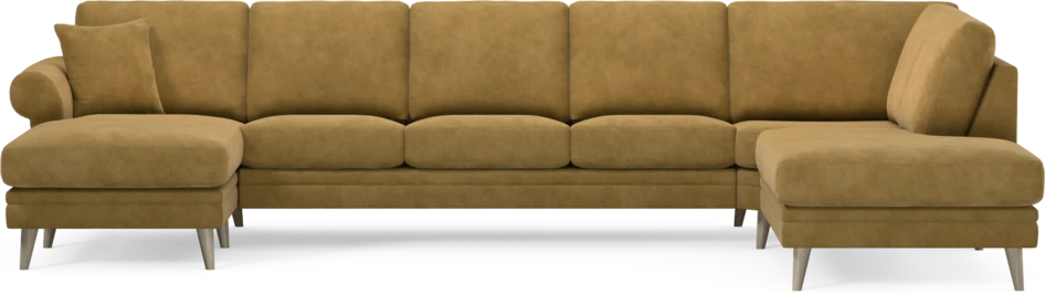 Eden - 3-sits soffa med schäslong vänster och divan höger - Gul