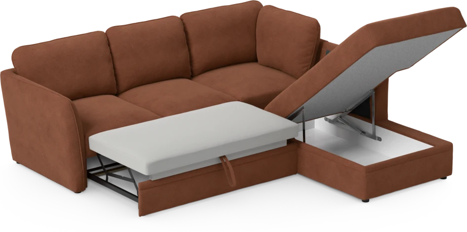 Öland - Bäddsoffa med divan höger - Orange