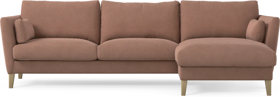 Winston - 3-sits soffa med schäslong, vändbar - Rosa