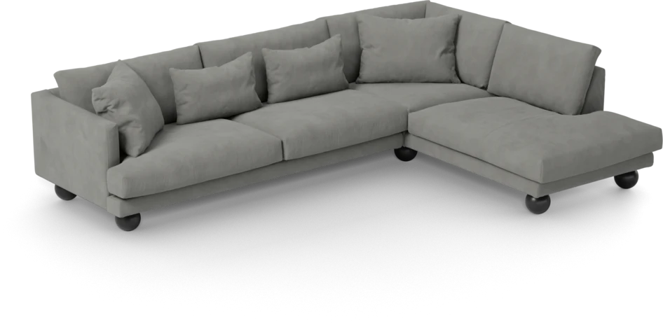 Harper - 3-sits soffa med divan höger - Grå