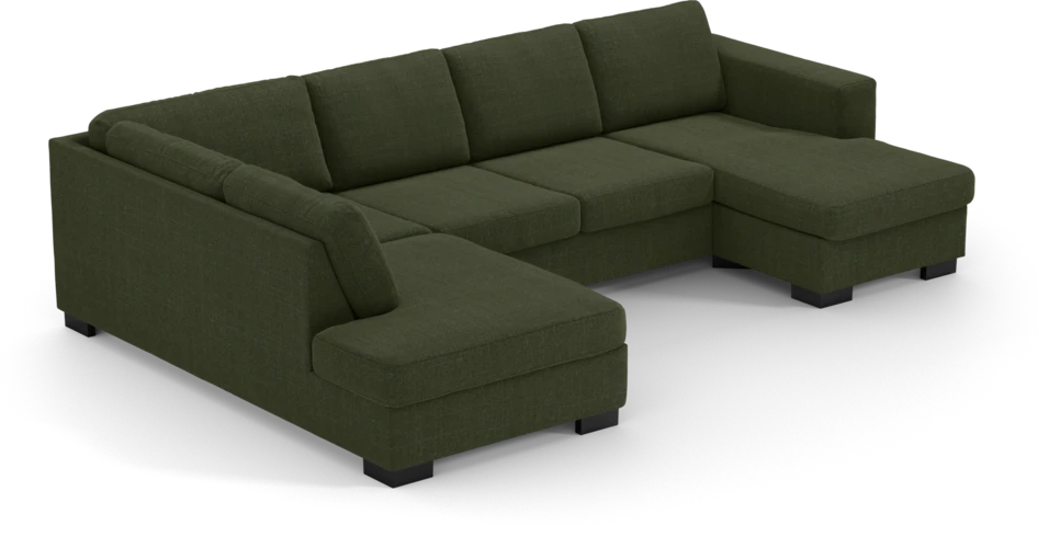 Nevada - 3-sits soffa med divan vänster och schäslong höger - Grön