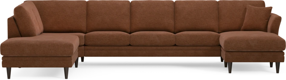 Eden - 3-sits soffa med divan vänster och schäslong höger - Orange