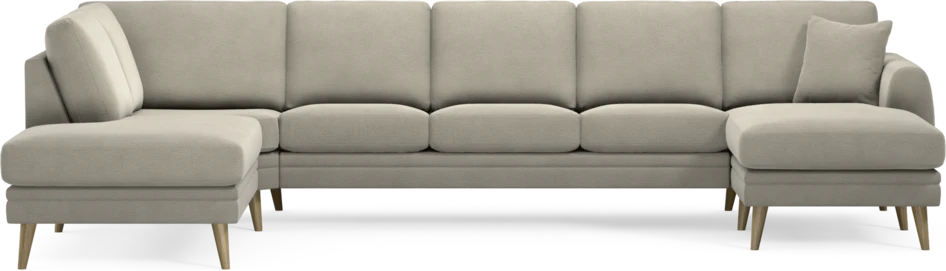 Eden - 3-sits soffa med divan vänster och schäslong höger - Brun