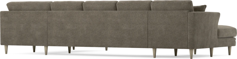 Eden - 3-sits soffa med schäslong vänster och divan höger - Brun