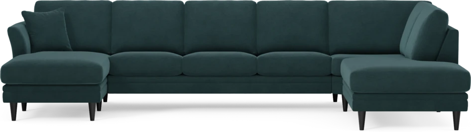 Eden - 3-sits soffa med schäslong vänster och divan höger - Blå