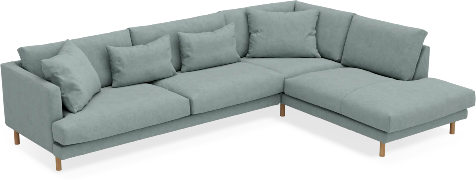 Harper - 3-sits soffa med divan höger - Grön