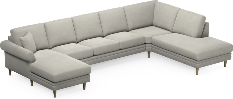 Eden - 3-sits soffa med schäslong vänster och divan höger - Grå