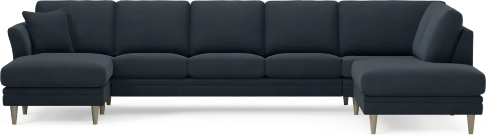 Eden - 3-sits soffa med schäslong vänster och divan höger - Blå