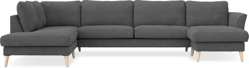 Bridge - 3-sits soffa med divan vänster och schäslong höger - Svart