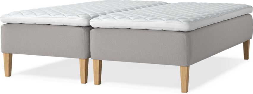 Delux Sense - Ramsäng, dubbelsäng med bäddmadrass - Grå