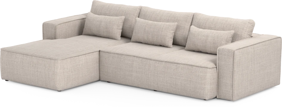 Ide - Bäddsoffa 3-sits med schäslong vänster - Beige