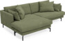 Harper - 4-sits med schäslong XL vänster - Grön