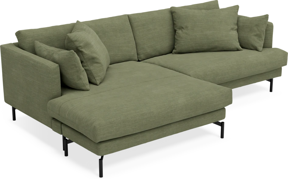 Harper - 4-sits med schäslong XL vänster - Grön