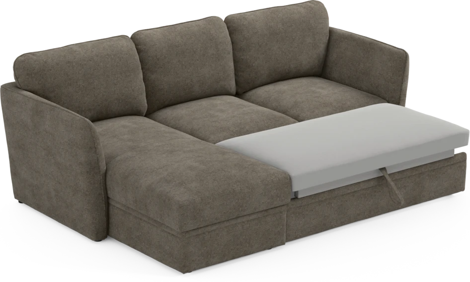 Öland - Bäddsoffa med schäslong vänster - Brun
