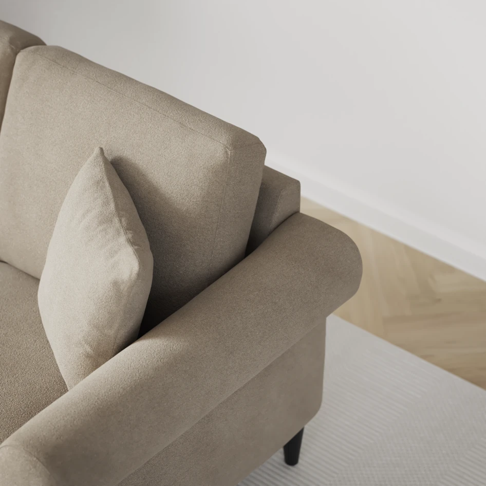 Eden - 3-sits soffa svängd - Beige