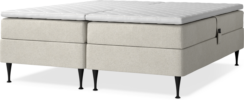 Delux Sense - Ställbar säng, dubbelsäng med bäddmadrass - Beige