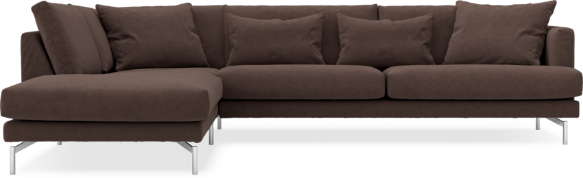 Harper - 3-sits soffa med divan vänster - Brun