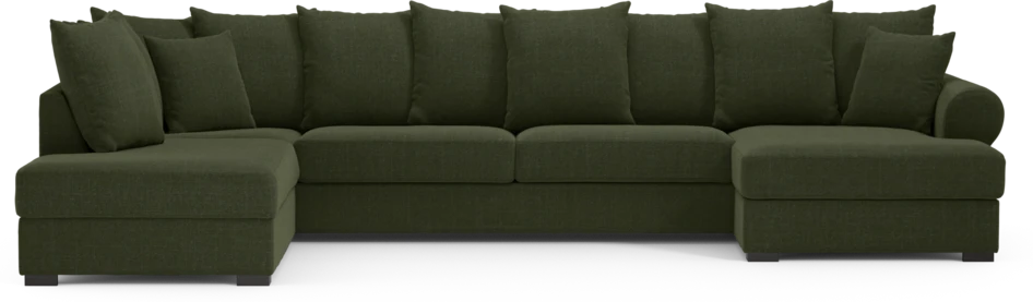 Town - 3-sits soffa med divan vänster och schäslong höger - Grön