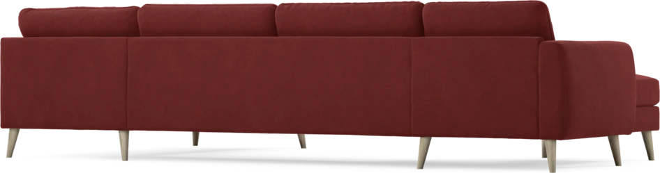 Bridge - 3-sits soffa med schäslong vänster och divan höger - Röd