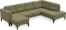 Rio - 3-sits soffa med schäslong vänster och divan höger - Grön
