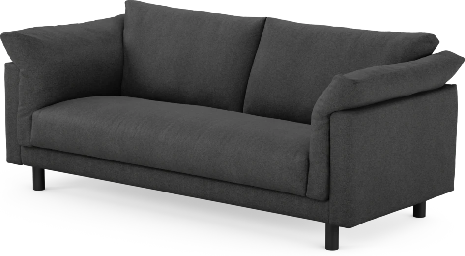Cherrie - 2,5-sits soffa, hel dyna, fast klädsel - Svart