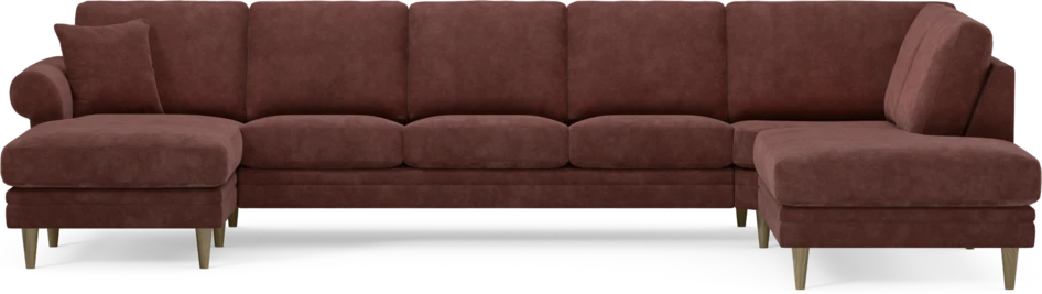 Eden - 3-sits soffa med schäslong vänster och divan höger - Röd