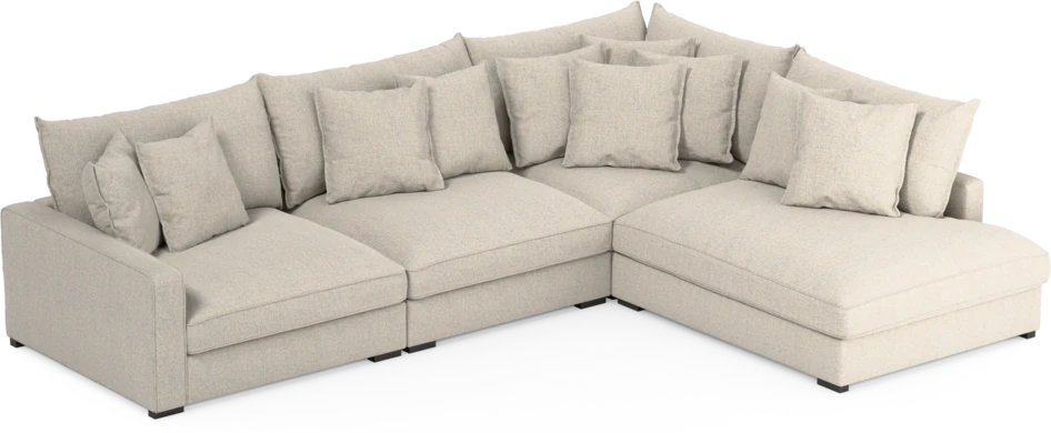 Rossi - 3-sits soffa med divan höger - Beige