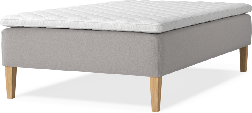 Delux Sense - Ramsäng, enkelsäng med bäddmadrass - Grå