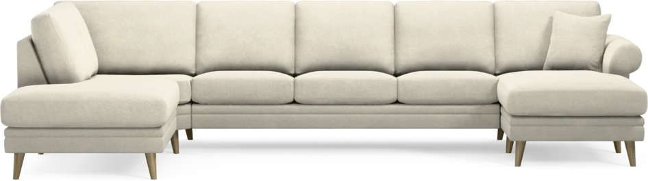 Eden - 3-sits soffa med divan vänster och schäslong höger - Vit